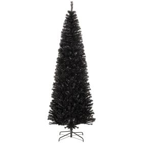 HOMCOM 8ft Pencil Christmas Tree, Unlit Artificial Christmas Tree Slim Douglas Fir Xmas Tree With Realistic Branches, Halloween Tree With 1168 Tips, B