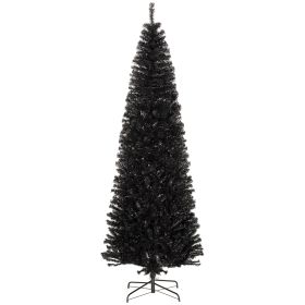 8 FT Artificial Christmas Tree Pencil Xmas Tree with Stand, 1168 Tips, Holiday Home Indoor Decoration for Party, Black