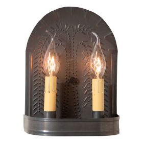 Double Sconce with Willow in Kettle Black