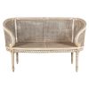 Mahogany Rattan Wicker Patio Bench