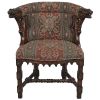 Dark Wood Hand Carved Solid Mahogany Dining Chair