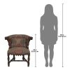Dark Wood Hand Carved Solid Mahogany Dining Chair