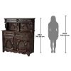 Dark Wood Mahogany Cupboard With Drawers & Cabinets