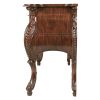 Dark Wood Mahogany Bombe Rectangle Console Table