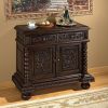 Dark Wood Mahogany Cabinet With Storage Drawers