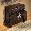 Dark Wood Mahogany Cabinet With Storage Drawers