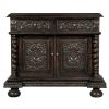 Dark Wood Mahogany Cabinet With Storage Drawers