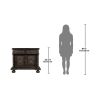 Dark Wood Mahogany Cabinet With Storage Drawers