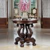 Dark Wood Solid Mahogany Round Coffee Table