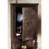 Dark Wood Mahogany Cabinet With 3 Shelves & 2 Drawers