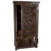 Dark Wood Mahogany Cabinet With 3 Shelves & 2 Drawers