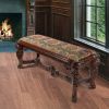 Dark Wood Mahogany Thickened Sitting Patio Bench