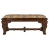 Dark Wood Mahogany Thickened Sitting Patio Bench