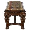 Dark Wood Mahogany Thickened Sitting Patio Bench