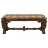 Dark Wood Mahogany Thickened Sitting Patio Bench