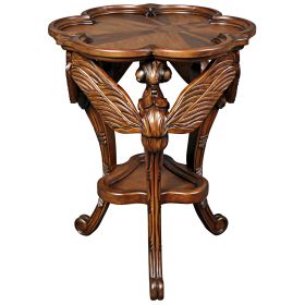Dark Wood Solid Mahogany Patio Side Table