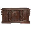 Dark Wood Mahogany Rectangle Executive Desk