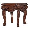 Dark Wood Solid Mahogany Side Patio Table