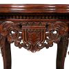 Dark Wood Solid Mahogany Side Patio Table
