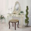 Solid Mahogany With Rich Cream Finish Vanity Table