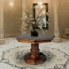 Dark Wood Solid Mahogany Octagonal Coffee Table