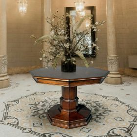Dark Wood Solid Mahogany Octagonal Coffee Table