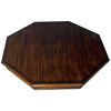 Dark Wood Solid Mahogany Octagonal Coffee Table