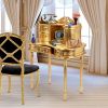Solid Mahogany With Real Gold Leaf Finish Desk