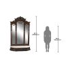 Dark Wood Mahogany With White Solid Marble Hall Stand