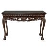 Dark Wood Rectangle Mahogany Console