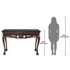 Dark Wood Rectangle Mahogany Console
