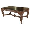 Dark Wood Mahogany Desk With Cushioned Back And Seat Chair