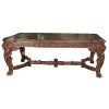 Dark Wood Mahogany Desk With Cushioned Back And Seat Chair
