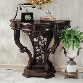 Dark Wood Brown Mahogany Console Table