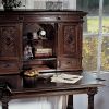 Chateau Solid Dark Wood Hand-Carved Mahogany Desk