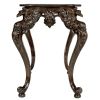Dark Wood Hand-Carved Solid Mahogany Console Table