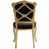 Set Of 2 Velvet Upholstered Chateau Dining Chairs In Gold