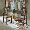 Set Of 6 Mahogany Wood Upholstered Dining Chairs