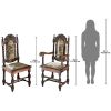 Set Of 6 Mahogany Wood Upholstered Dining Chairs