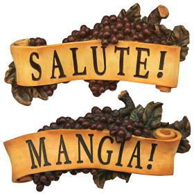 Set Of 2 Mangia & Salute Wall-Mount Plaques