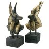Set Of 2 Horus & Anubis Bust Resin Statues