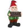 Go Away Sign Gnome Outdoor Garden Statue-Ornament