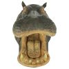 Hippo Head With Open Mouth Outdoor Garden Statue