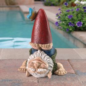Topsy Turvy Theo Garden Gnome Statue-Ornament
