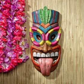 Maika I Ole Tiki Mask Wall Sculpture Plaque