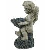 Sitting Cherub With Shell Outdoor Garden Statue