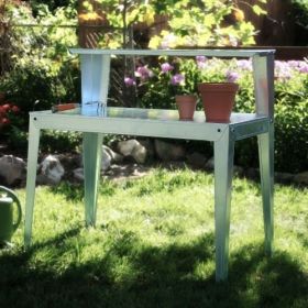 Galvanized Steel Planting & Gardening Table Workstation
