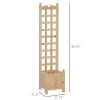 Fir Wood Raised Planter With Trellis