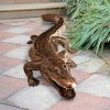 Prowling Alligator Bronze Garden Statue