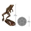 Giant Leaping Frog Bronze Garden Statue